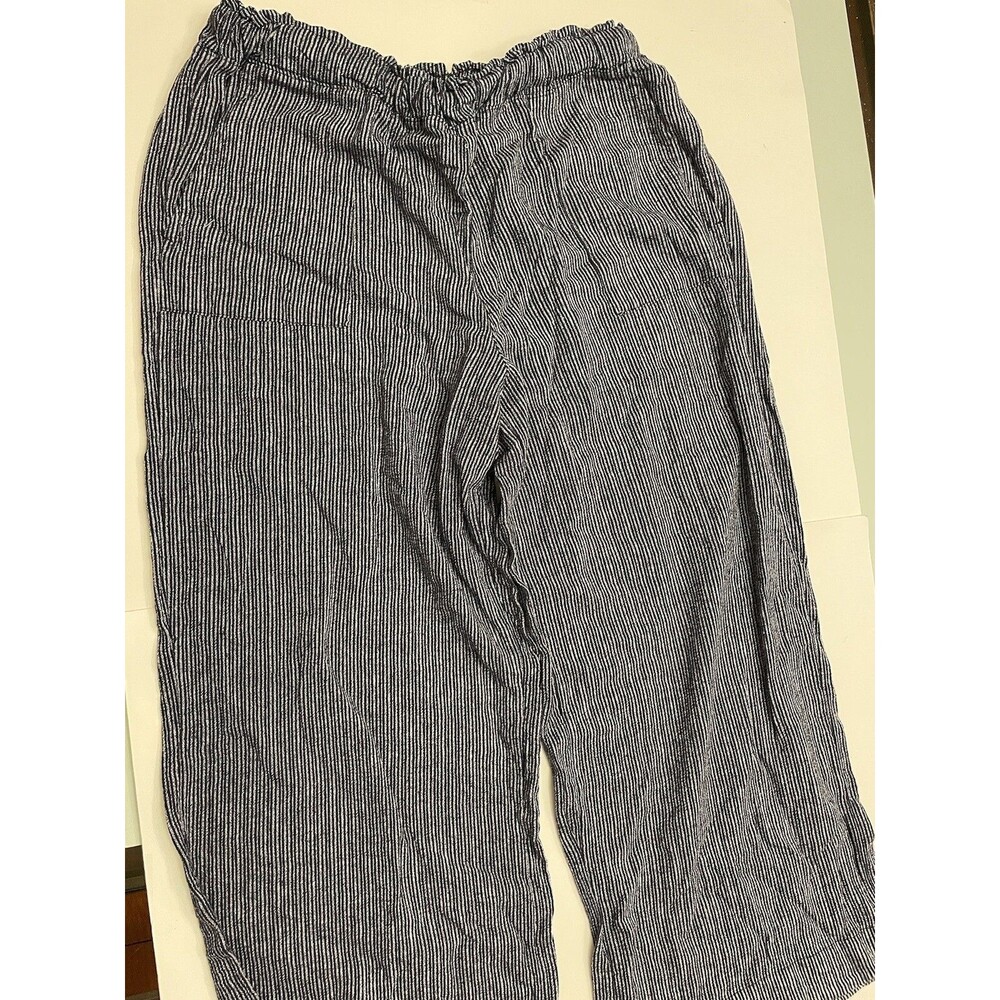 Time and Tru Women’s Gray Pants XL 16-18 Black Striped Casual Stretch